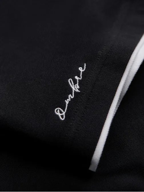 Nadčasová pánska čierna polokošeľa V8 POSS-0113