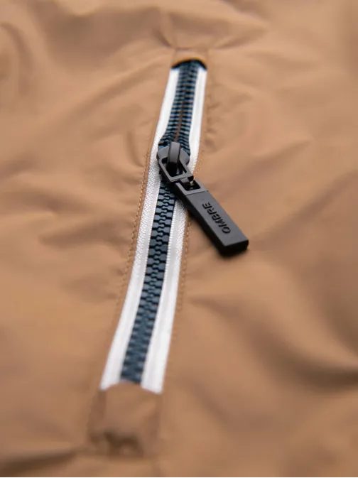 Pohodlná hnedo-modrá prechodná športová bunda V1 JANP-0194