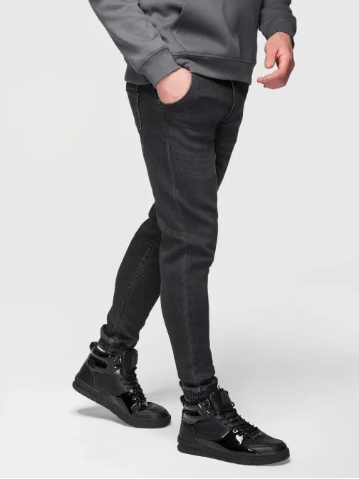 Pánske čierne rifľové joggery V4 PADJ-0242