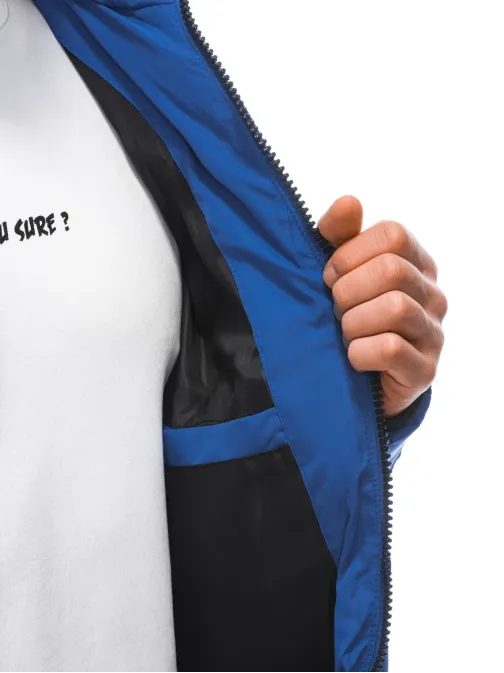 Prešívaná modrá zimná bunda V3 EM-JAHP-0101