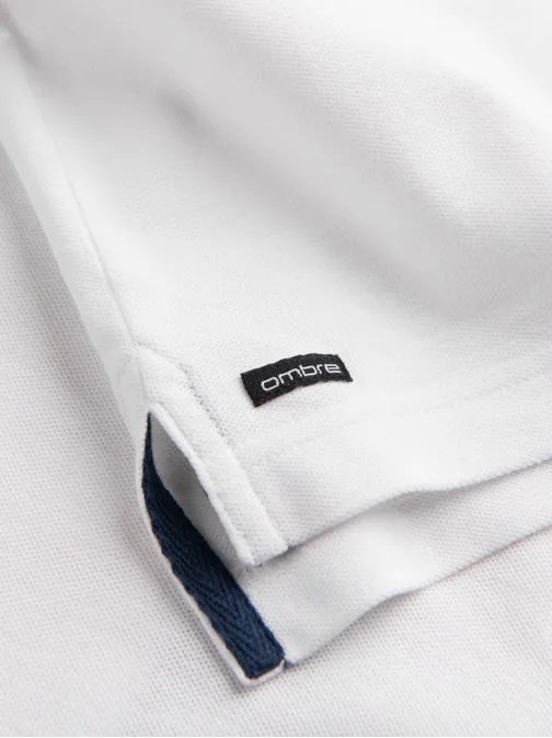Pohodlná trendy biela polokošeľa V1 TSCT-0156