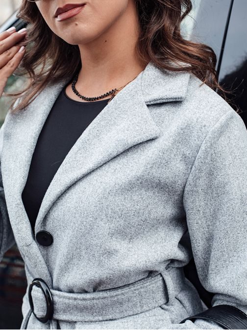 Dámsky pútavý svetlošedý kabát Schermi