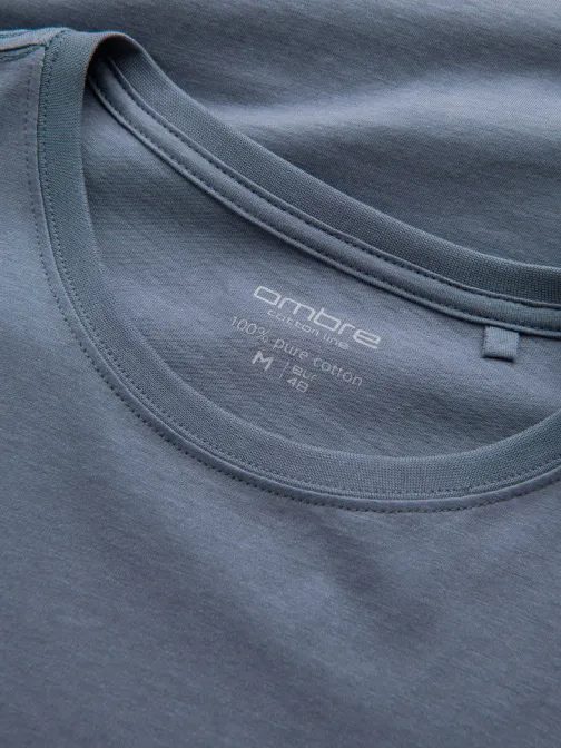 Modré denim bavlnené tričko V7 TSBS-0146