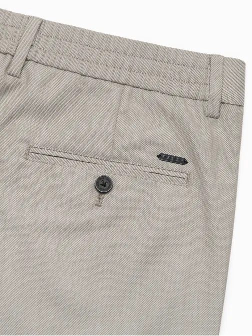 Trendy svetlo šedé chinos nohavice s elastickým pásom V1 PACP-0157