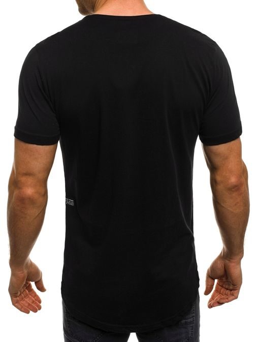 Čierne tričko s lesklou potlačou BREEZY 301