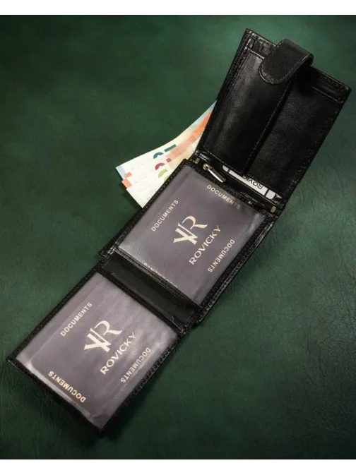 Trendy čierna pánska peňaženka s prackou