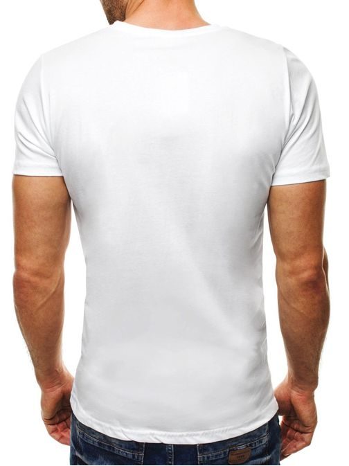 Jednoduché pohodlné biele tričko 1417
