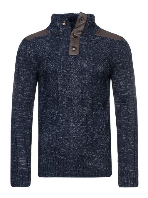Pánsky granátový sveter so vzorom 301