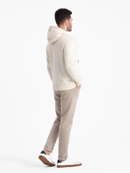 Základná krémová mikina na zips V11 SSBZ-0178