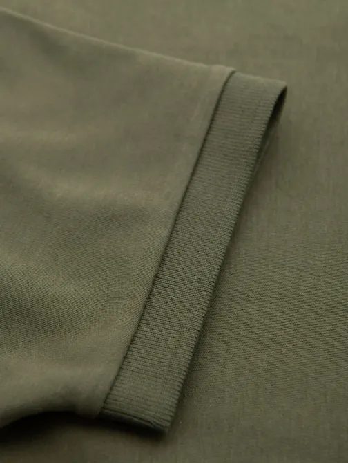 Pánska olivová polokošeľa na zips V5 POSS-0148