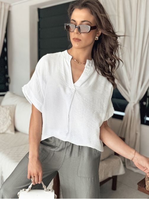 Dámska trendy biela blúzka Namayas