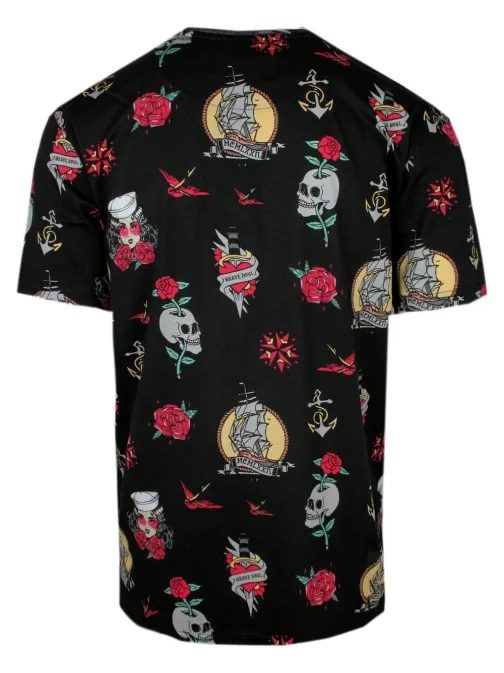 Čierne pánske tričko s trendy potlačou