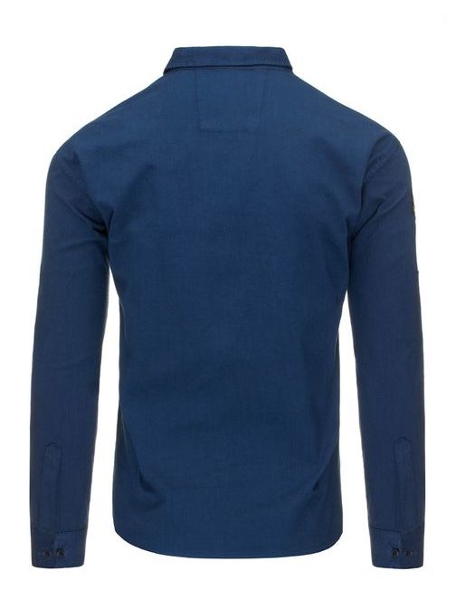 Džínsová pánska košeľa v modernom modrom prevedení