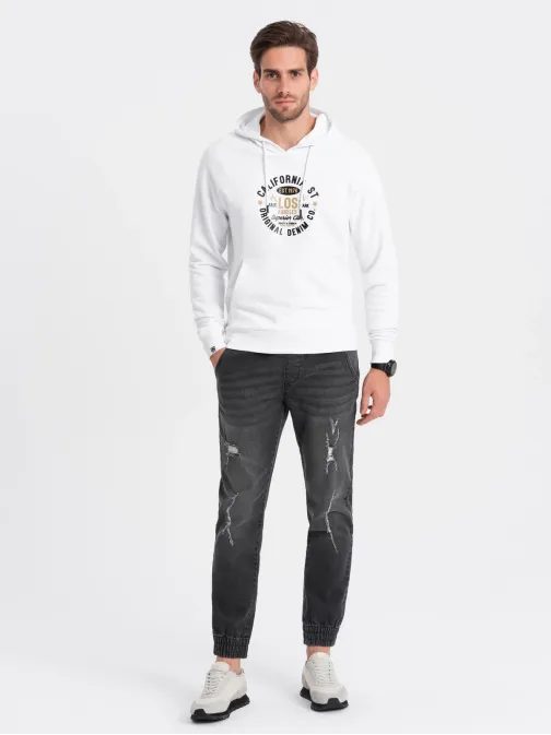 Módne pánske čierne joggery V2 PADJ-0150