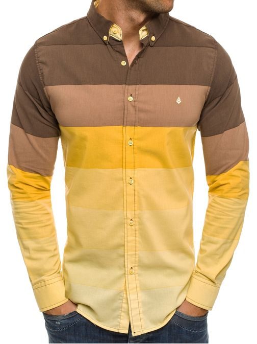 Originálna žltá košeľa v pútavom dizajne MADMEXT 0662