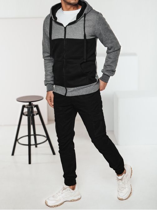 Dvojfarebná mikina pre mužov šedá