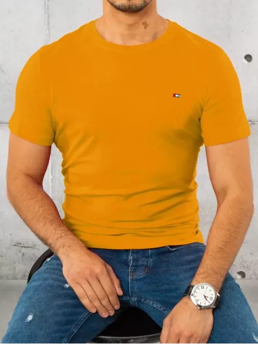 Decentné horčicové tričko s krátkym rukávom