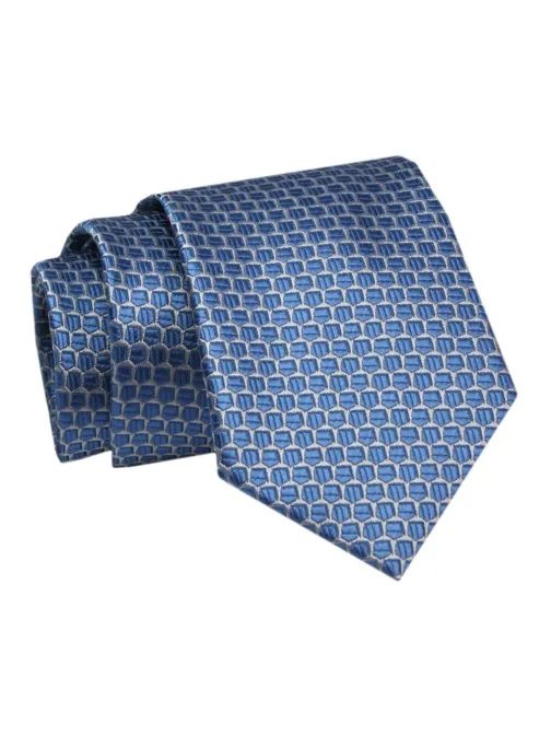 Moderná vzorovaná kravata v modrom odtieni