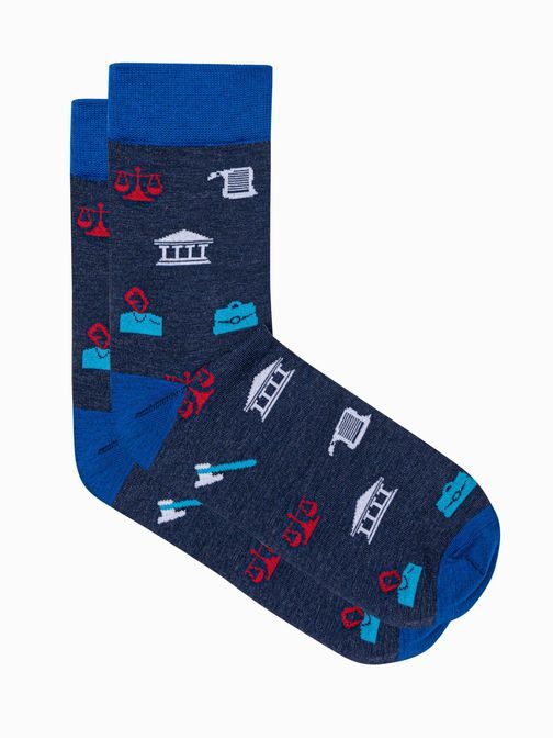 Veselé pánske ponožky v granátovej farbe U114