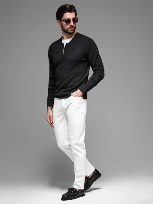 Moderný čierny pánsky sveter V2 SWZS-0124