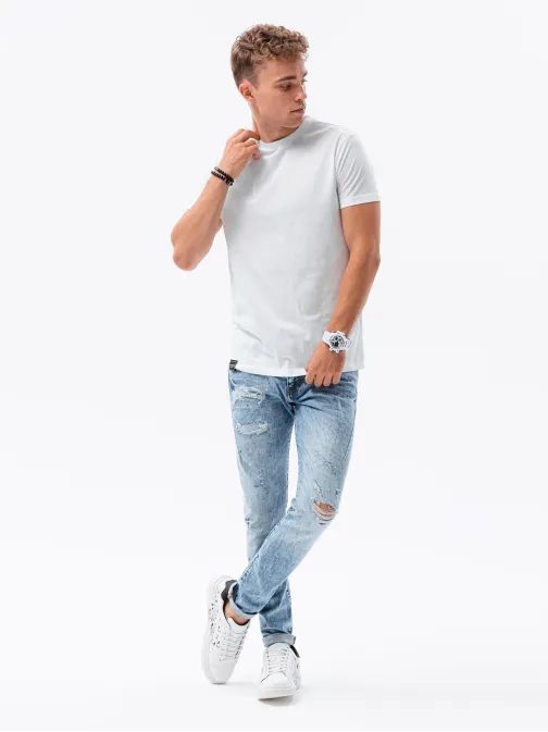 Moderné biele tričko s potlačou S1682