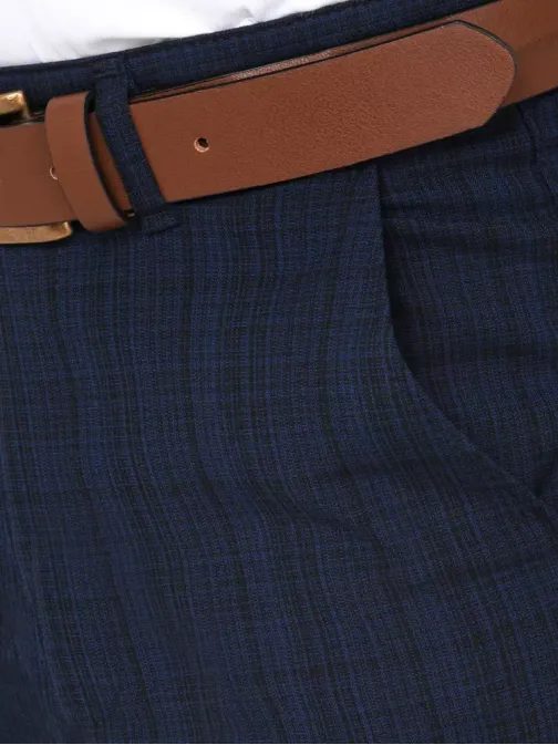 Bavlnené elegantné nohavice v granátovej farbe
