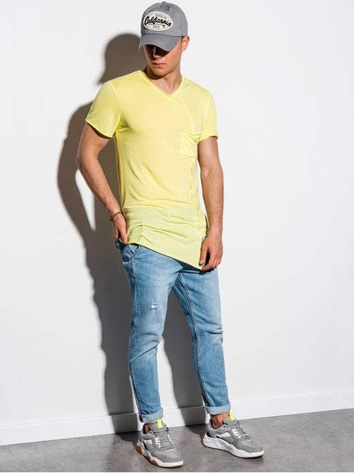 Asymetrické žlté tričko S1215