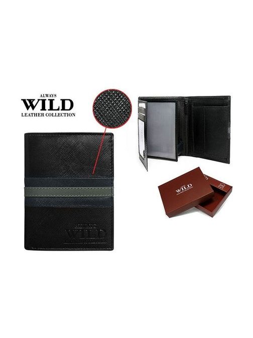 Čierna pánska peňaženka s farebnými pásmi