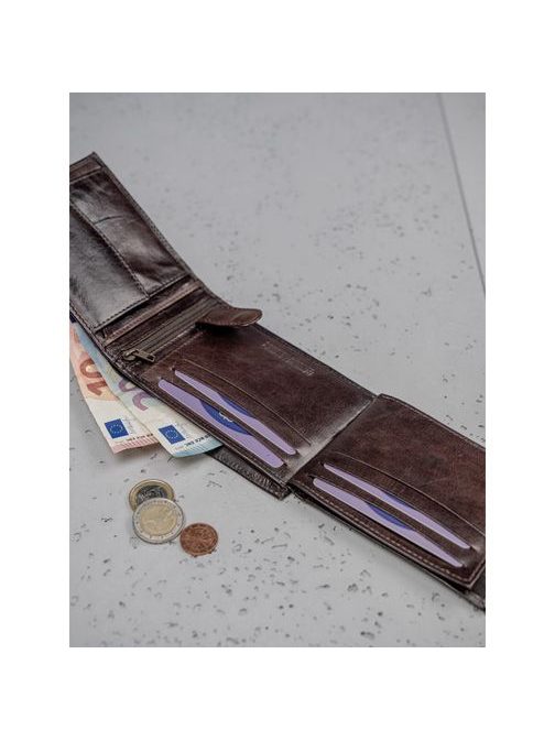 Elegantná hnedá peňaženka WILD