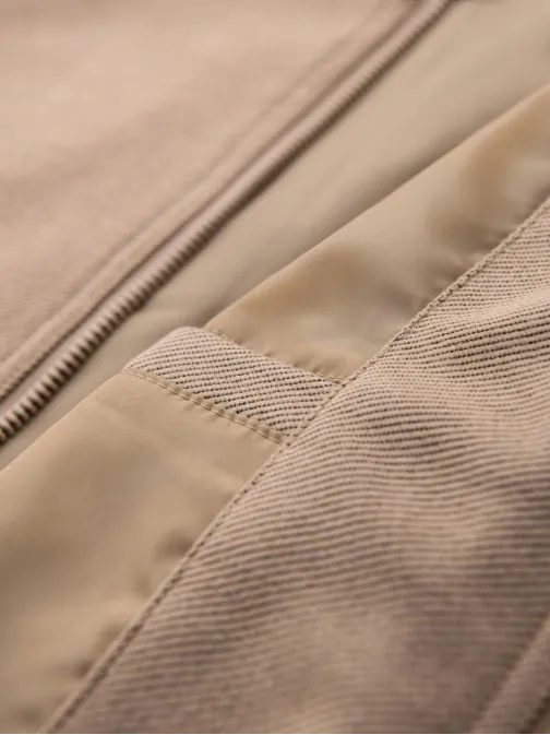 Béžová bomber bunda pre pánov V2 OM-JANP-0159