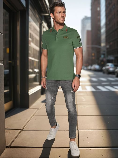 Trendy zelená pánska polokošeľa