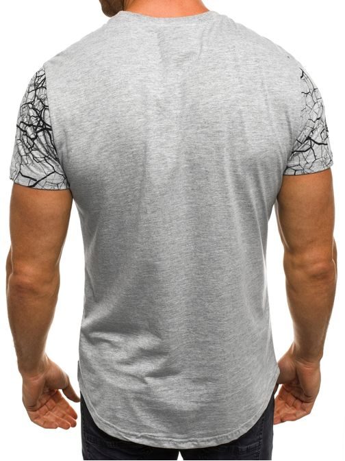 Výrazné sivé tričko v módnom spracovaní J.STYLE SS103
