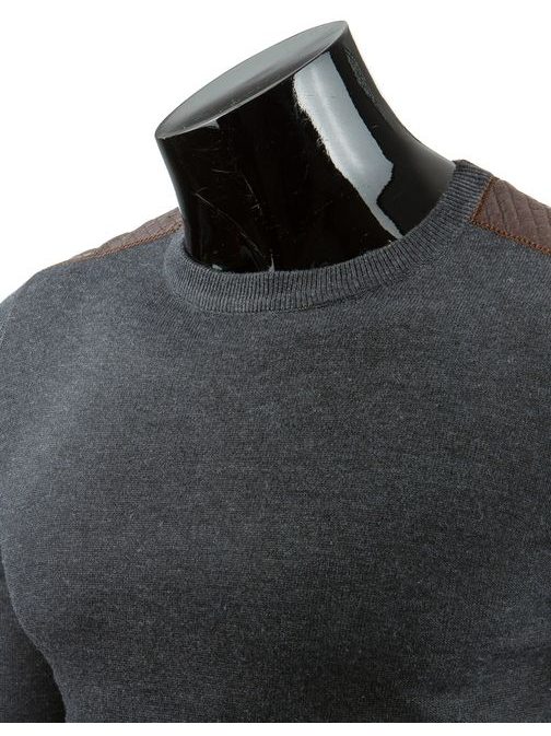 Pohodlný tmavo šedý pánsky sveter
