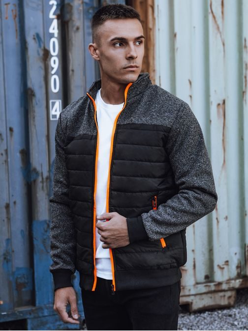 Moderná prešívaná bunda čierna