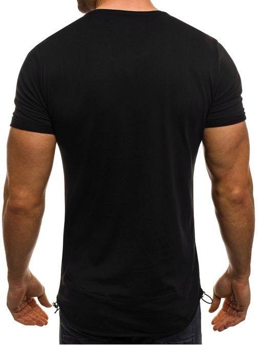 Čierne tričko s falošným vreckom BREEZY 183