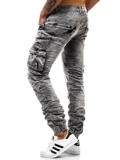 Šedé pánske jeansy T/918033