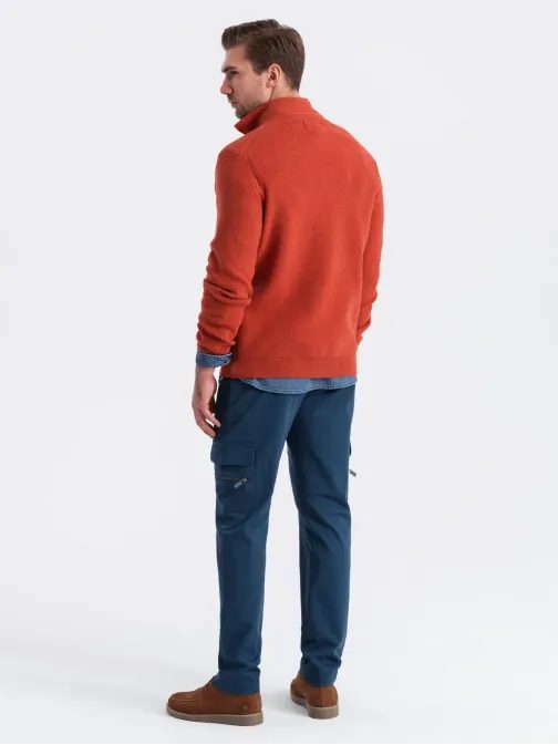 Trendové tmavomodré pánske joggery V1 PACG-0204