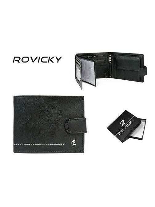 Čierna kožená peňaženka ROVICKY