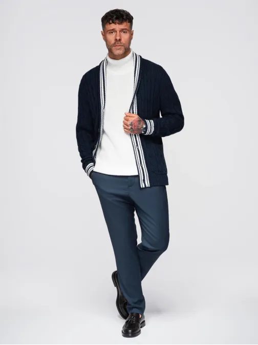 Pletený sveter pre mužov tmavo-modrý V4 OM-SWCD-0152