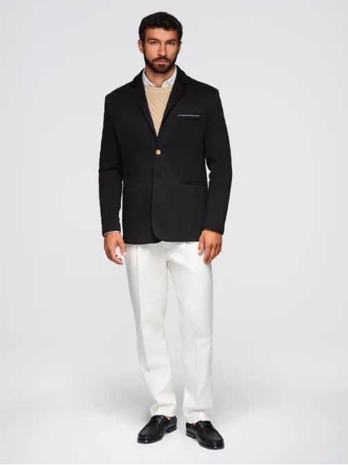 Trendy čierne sako pre pánov V5 BLZB-0100