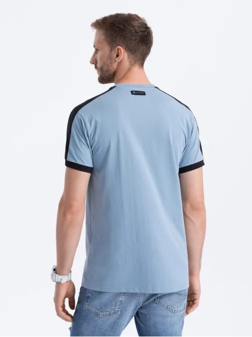 Jedinečné modré tričko s nášivkou V3 S1632