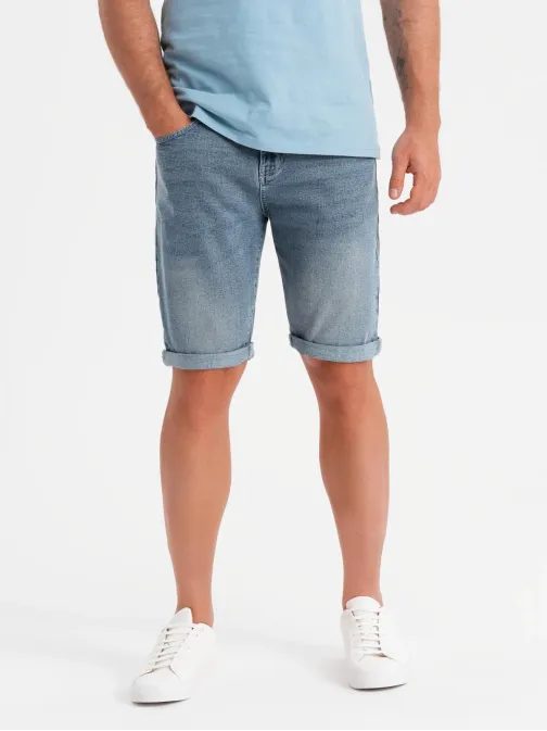 Moderné denim rifľové kraťasy V1 SRDS-0164