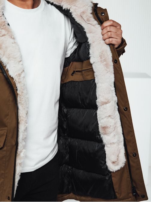 Hnedá pánska parka na zimu