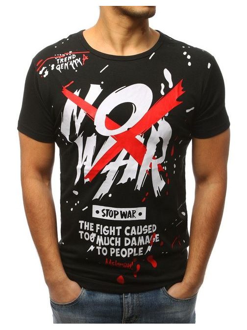 Jedinečné čierne tričko NO WAR