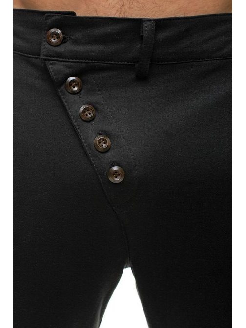 Trendy čierne pánske teplákové nohavice 1024