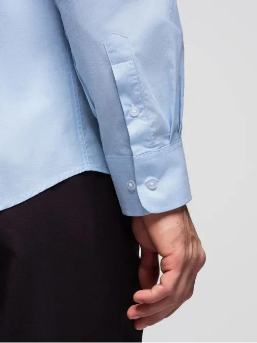 Basic modrá pánska košeľa V1 K699