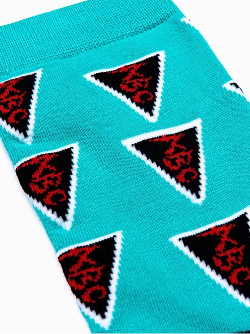 Veselé pánske ponožky v mentolovej farbe U126