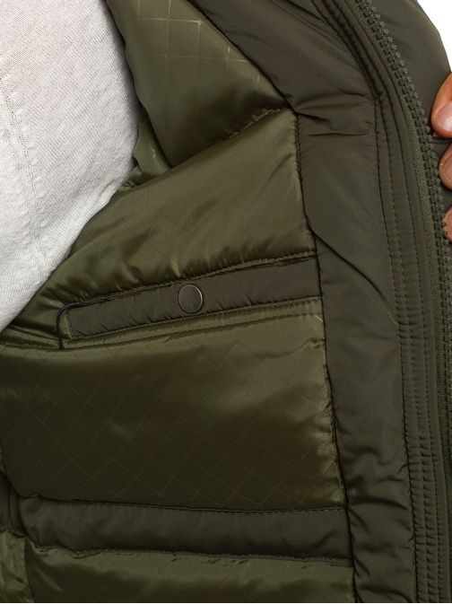 Khaki parka s ozdobným prešitím J.BOYZ X1018K