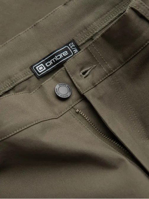 Olivové moderné pánske cargo nohavice V1 PACG-0189