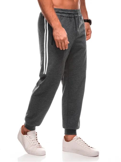 Grafitové športové tepláky s trendy nápisom P1507